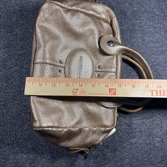 Longchamp Quadri Handbag Purse Leather Metallic Gold Charms Keychains - Picture 4 of 16